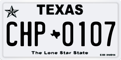 TX license plate CHP0107