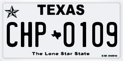 TX license plate CHP0109