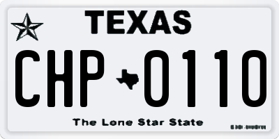TX license plate CHP0110