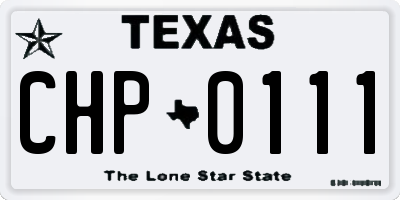 TX license plate CHP0111