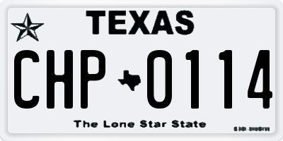 TX license plate CHP0114