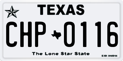 TX license plate CHP0116