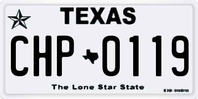 TX license plate CHP0119