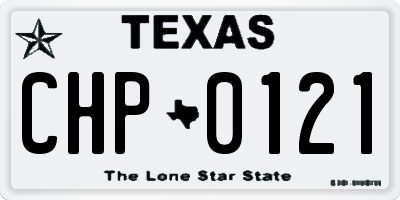 TX license plate CHP0121