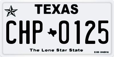 TX license plate CHP0125