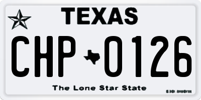 TX license plate CHP0126