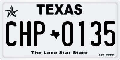 TX license plate CHP0135