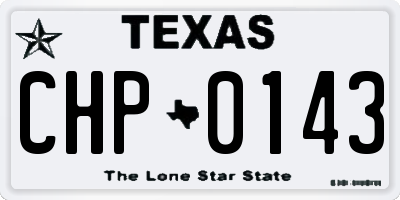 TX license plate CHP0143