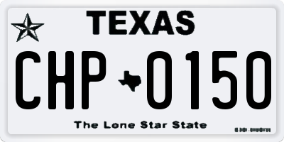 TX license plate CHP0150