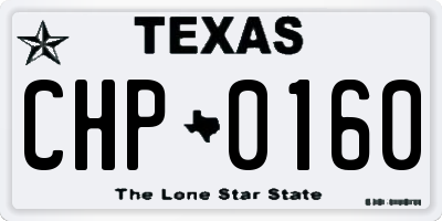 TX license plate CHP0160