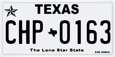 TX license plate CHP0163