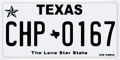 TX license plate CHP0167