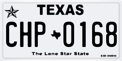TX license plate CHP0168