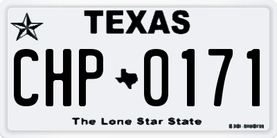 TX license plate CHP0171