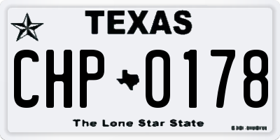 TX license plate CHP0178