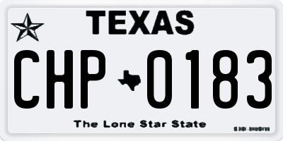 TX license plate CHP0183