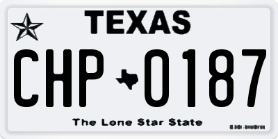 TX license plate CHP0187