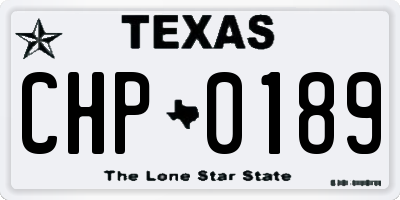 TX license plate CHP0189