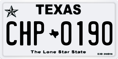 TX license plate CHP0190