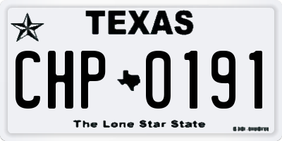 TX license plate CHP0191