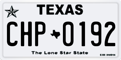 TX license plate CHP0192