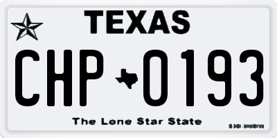 TX license plate CHP0193
