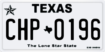 TX license plate CHP0196