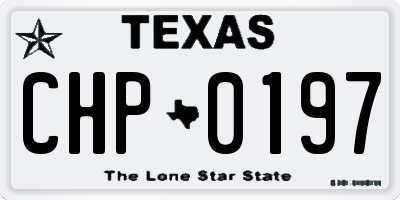 TX license plate CHP0197