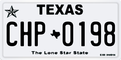 TX license plate CHP0198