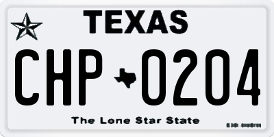 TX license plate CHP0204