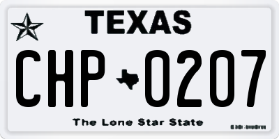 TX license plate CHP0207
