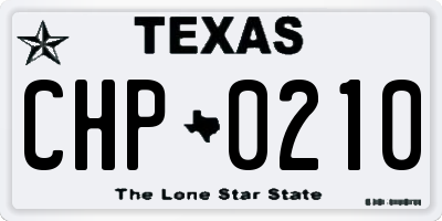 TX license plate CHP0210
