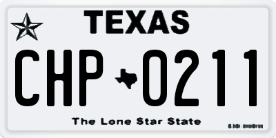 TX license plate CHP0211