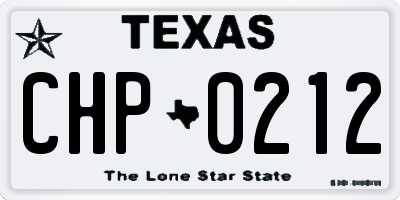 TX license plate CHP0212