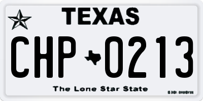 TX license plate CHP0213
