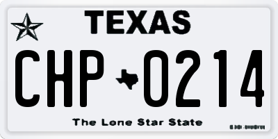 TX license plate CHP0214