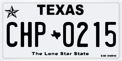 TX license plate CHP0215