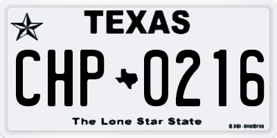TX license plate CHP0216