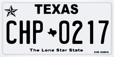 TX license plate CHP0217