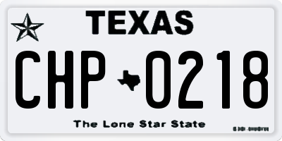 TX license plate CHP0218