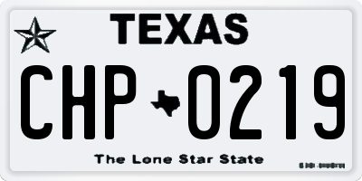 TX license plate CHP0219
