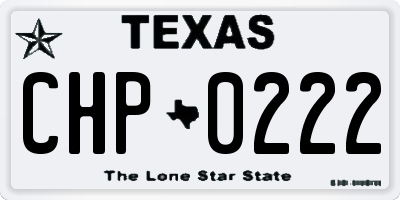 TX license plate CHP0222