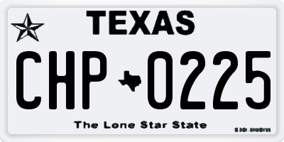 TX license plate CHP0225