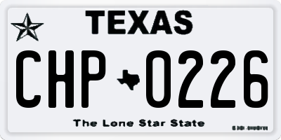 TX license plate CHP0226