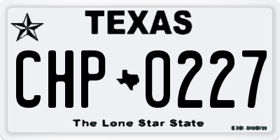 TX license plate CHP0227