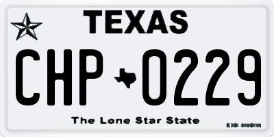 TX license plate CHP0229