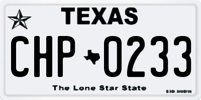 TX license plate CHP0233