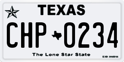 TX license plate CHP0234