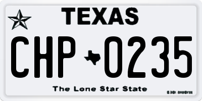 TX license plate CHP0235