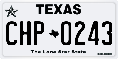 TX license plate CHP0243